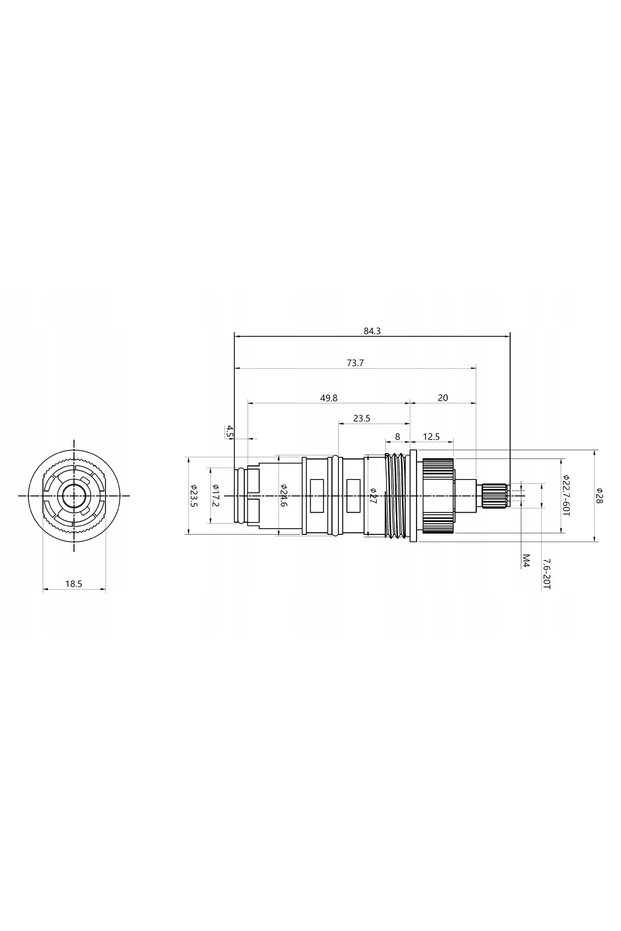 Termostat pentru cadă termostatică CUBIC 168