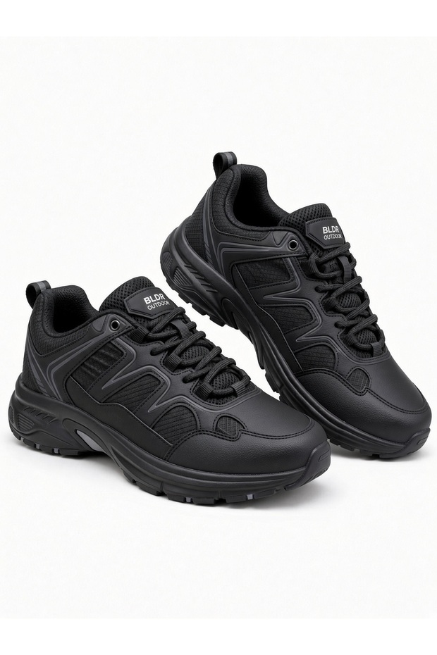 Men's Trekking Water Repellent Breathable Ultra Light Sole Short Boots-Black