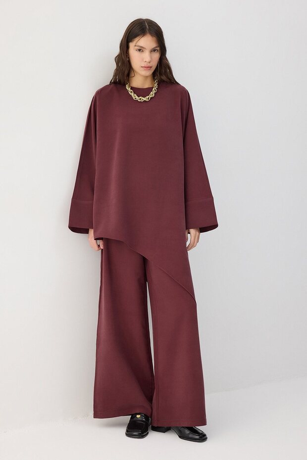 Asymmetric Tunic Pants Modal Set