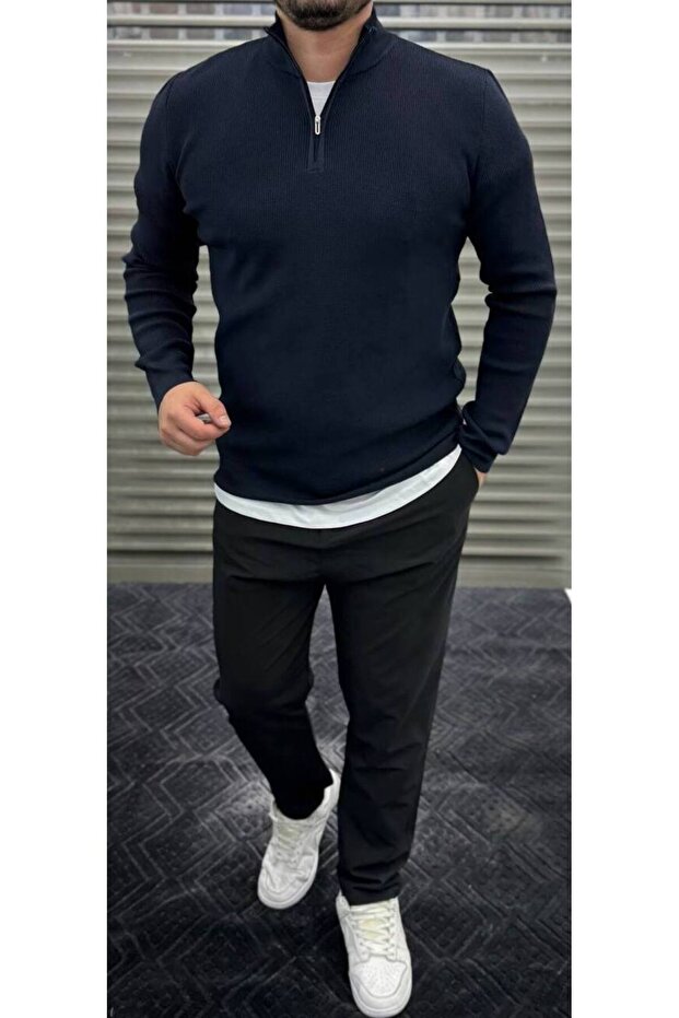 Half Zipper Men's Knitwear Sweater