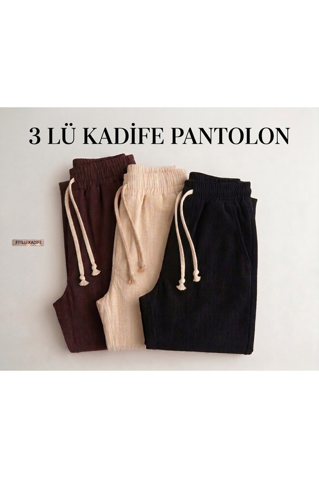 Men's Lace-Up Waist Winter 3-Piece Comfortable Corduroy Trousers