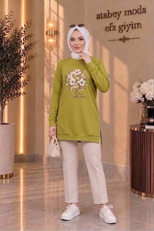 Code: 0378 Two Yarn Blouse with Flower Embroidery Detail