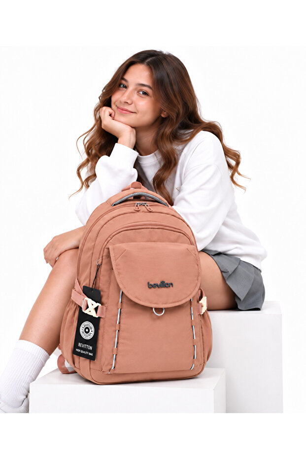 Water Resistant Fabric Daily Lightweight School Backpack 2602 Dark Powder