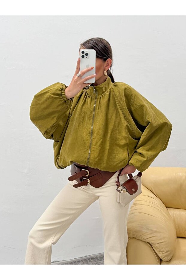 Zippered Bomber Jacket