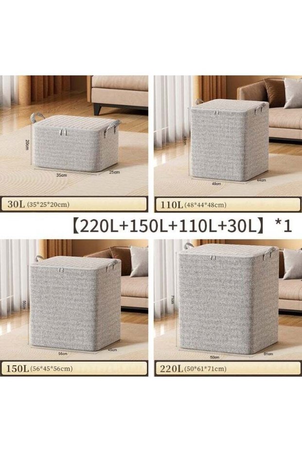 4-PCS Large Capacity Storage Bags - Thickened Non-Woven Fabric Storage Boxes With Two-Way Zipper, Handy Carry Handles For Clothes Blankets Toys Organization, Home Travel Multi-Functional Storage Solu