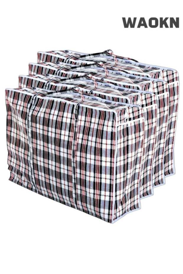 4 Pack Storage Bags Large Moving Bags,Laundry Bag with Strong Zippers and Carrying Handles, Strong Storage Laundry Bags – Big Moving/Shopping Bags with Zipper & Handles - Reusable Storage Zip Bag, Ex