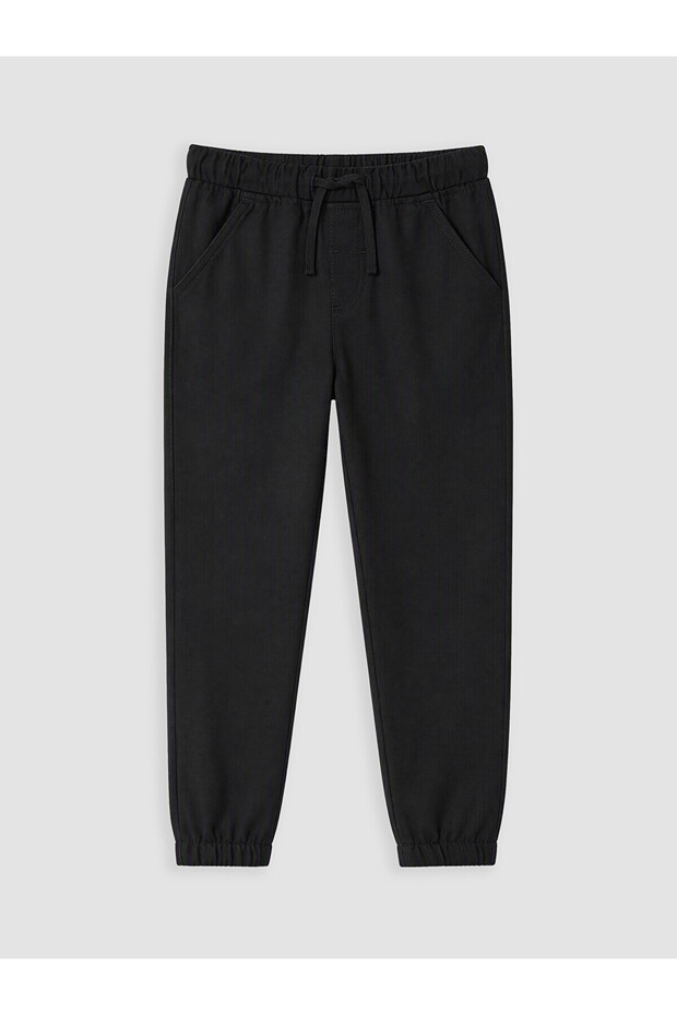 Two Mt Shop Quality Black Plain Standard & Regular Elastic Cuff Boys' Jogger Pants