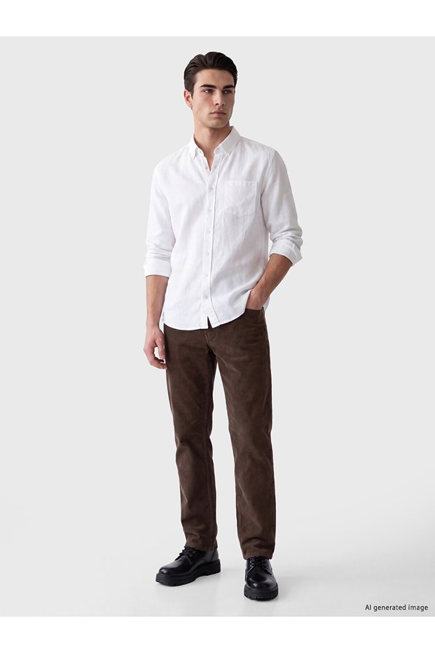 Ozmarka New Season Brown Regular Fit Velvet Men's Chino Trousers