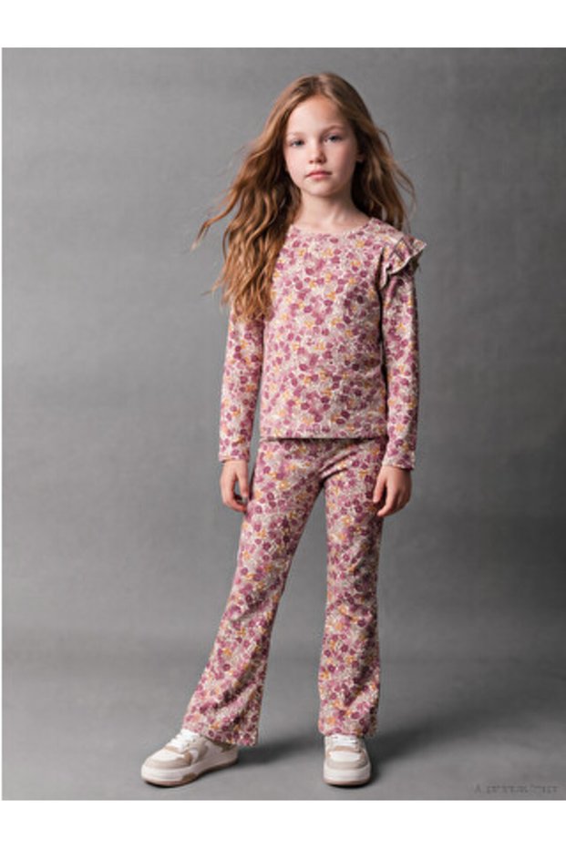 Pink Floral Spanish Flare Girls Leggings
