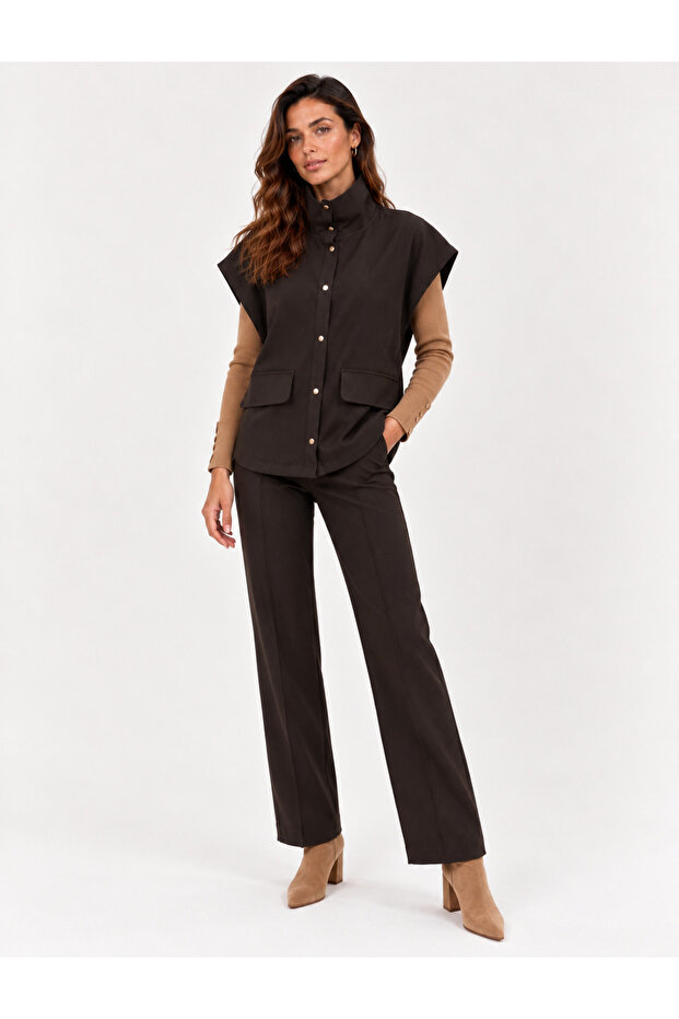 Women's Buttoned Vest 27K12355-12