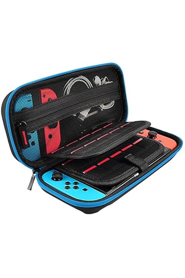 Switch Case, Compatible With Nintendo Switch Oled Case, Classic Switch Oled Carrying Case, Portable Switch Oled Carrying Case for Nintendo, High Capacity Switch Traveling Case (Blue)