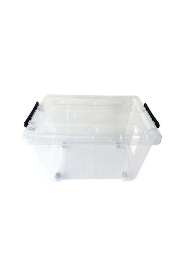 Storage Box 94L Transparent Plastic Organizer with Wheels and Lid Large Multipurpose Storage Container