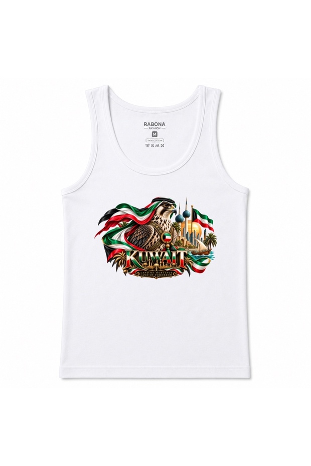 Kuwait Heritage Horizon Falcon & Skyline Graphic Tank Top