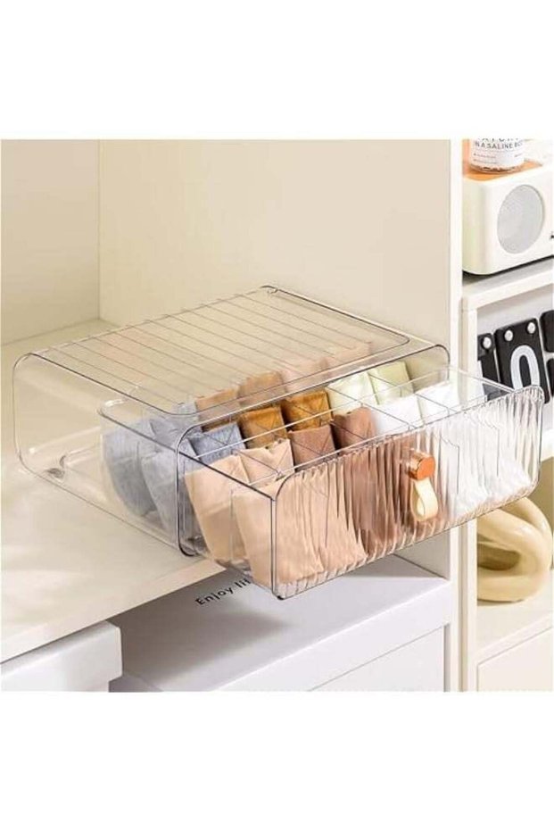 Socks Underwear Drawer Organzier Dividers, Stackable Closet Organzier, Drawer Organzier for Clothing, Plastic Underwear Organziers and Storage for Baby Clothes, Bra, Ties, Belts