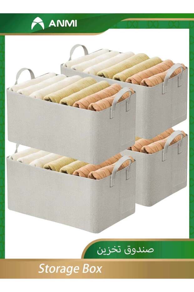 4 Pcs Storage Box, Foldable Clothes Drawer Storage With Handles