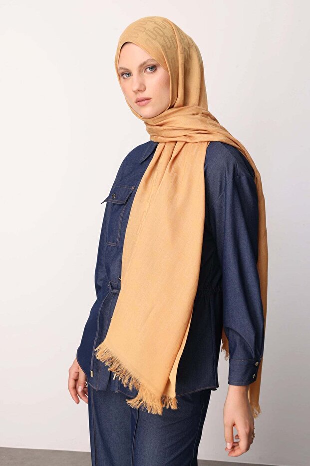 Chain Pattern Cotton Jacquard Shawl