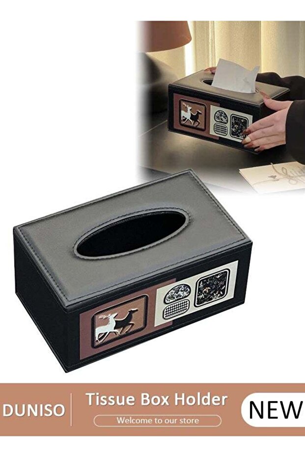 Rectangular Leather Tissue Box,Modern Leather Tissue Holder,Colourful Oil Painting PU Leather Tissu