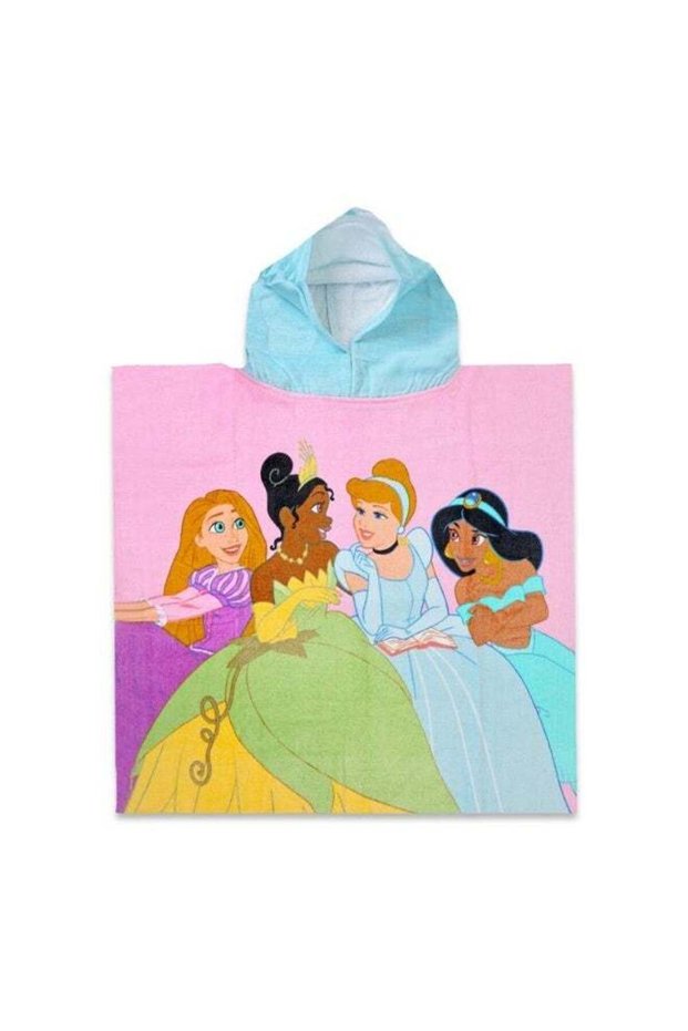 π Official Licensed Disney Princesses Kids Hooded Poncho Towel β 100% Cotton Soft Absorbent Bath Be