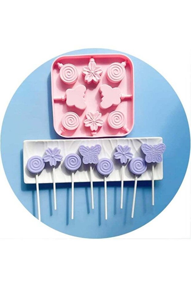 Cute Butterfly Lollipop Mold Set, Flower Hard Candy & Sakura Chocolate Silicone Mold, Food Grade Ch