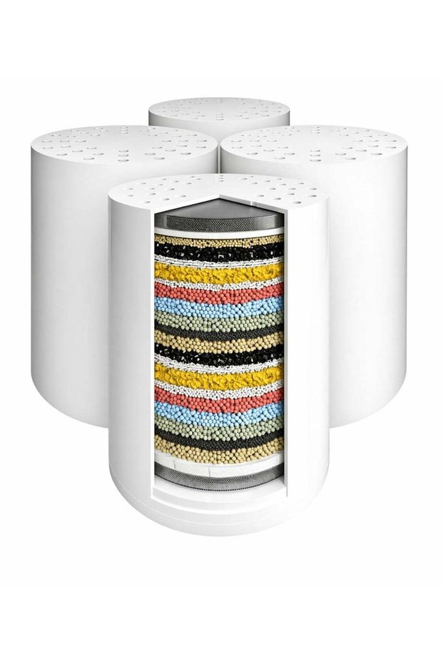 Universal 25 Stage Shower Filter Replacement Cartridge 4 Pack, Hard Water Shower Purifier Removes C