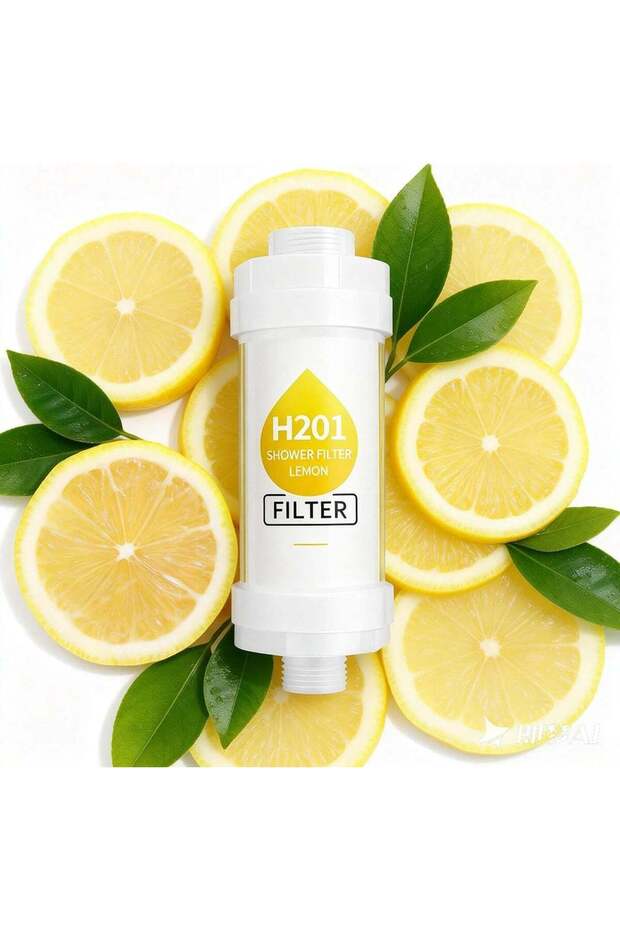 H201 Lemon Vitamin Shower Filter - Chlorine & Rust Removal, Skin Moisturizing, Hair Loss Prevention
