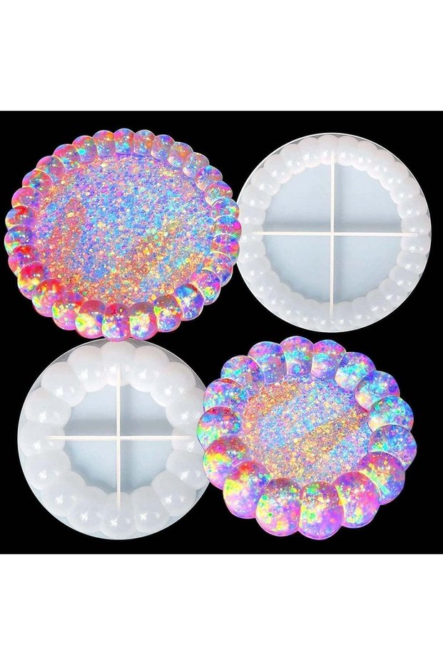 2PCS Bubble Tray Resin Mold, Silicone Coaster Mold for DIY Jewelry & Home Decor