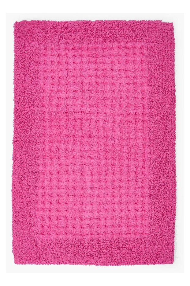 Bath Mat - 100% Cotton 1720 GSM - Home Essential Bathroom Mat Reversible Fuchsia 40 x 60cm