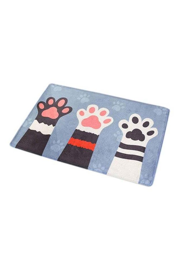 Cat Claw Design Doormat Blue/White/Grey 60x40centimeter