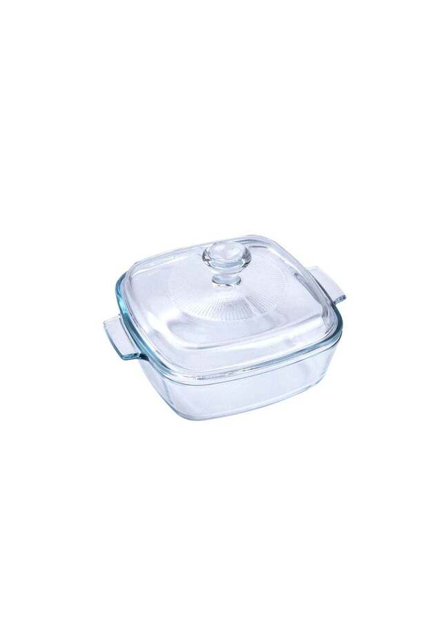 Royalford 0.8 L Square Borosilicate Glass Baking Dish, Casserole | With Lid and Knob, Easy-Grab Han