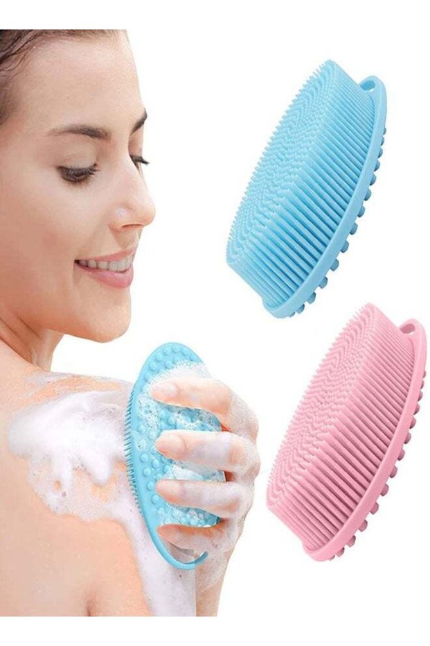 2 Pack Silicone Body Scrubber, Exfoliating Body Scrubber, Soft Silicone Loofah, Body Scrubber, Clea