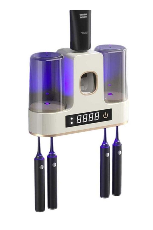 Toothbrush Holders Wall Mounted, Automatic Toothpaste Dispenser, Toothbrush Holders for Bathrooms,