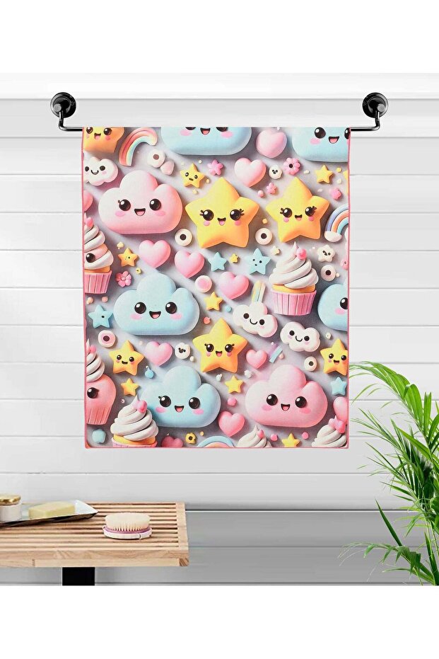 Premium 3D Printed Microfiber Beach Towel – Vivid Emoji Design – Large, Ultra-Absorbent, Sand-Free,
