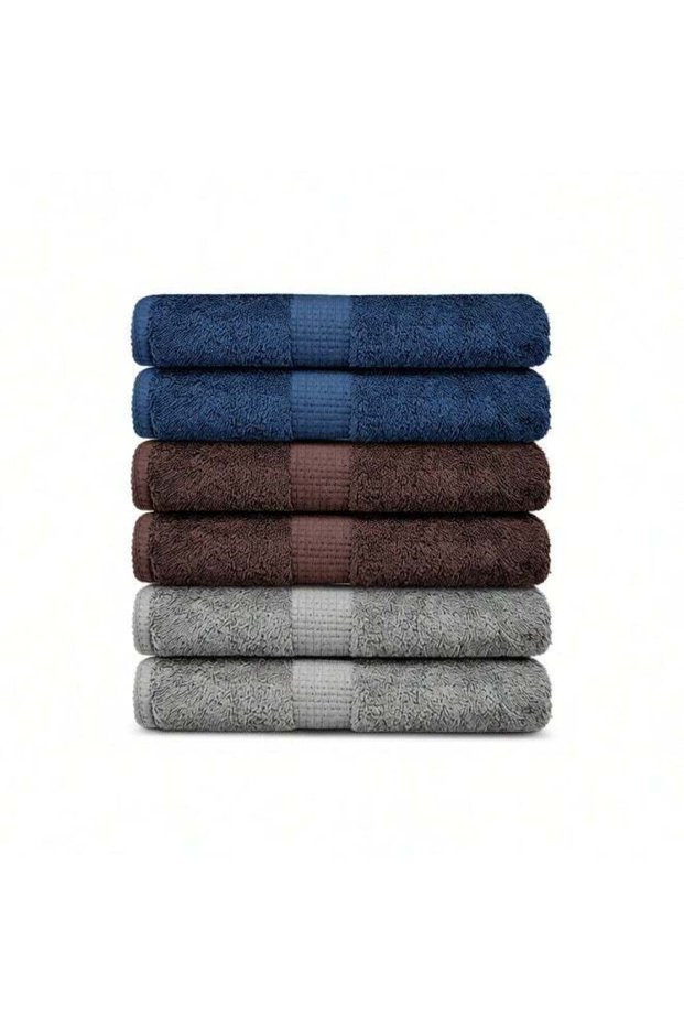 100% Cotton Hand Towels (6 Pcs Pack, 3 colors, 40x60 cm) - 550 GSM Large Hand Towels Super Absorben