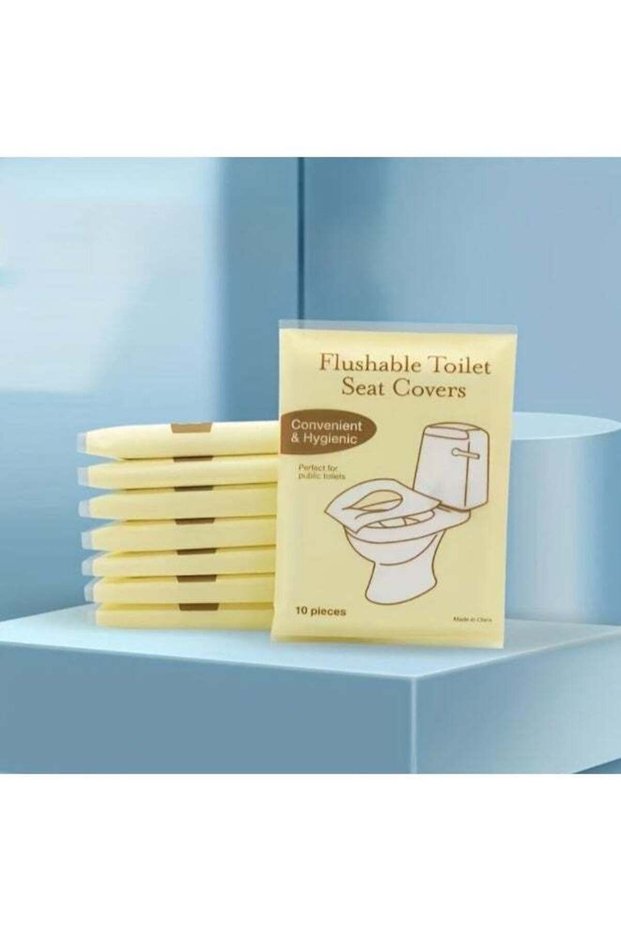 100 PCS Flushable Disposable Toilet Seat Covers, Waterproof Portable Paper Seat Covers for Travel,