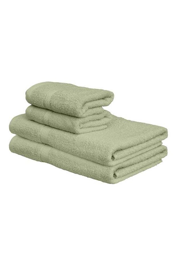 4-Piece Fast Absorbent Towel Set Sage Green 70 x 140cm