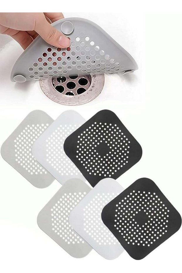 6 Pcs Multi-Color Drain Cover Bathroom Floor Drain Filter,Drain Hair Catcher Flat Silicone Plug,Sil