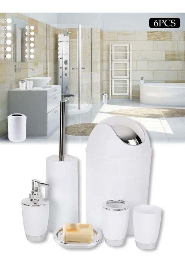 6 Pieces Of Bathroom Accessories Set, Household Toiletries Set, Bathroom Storage Set,Sturdy And Dur
