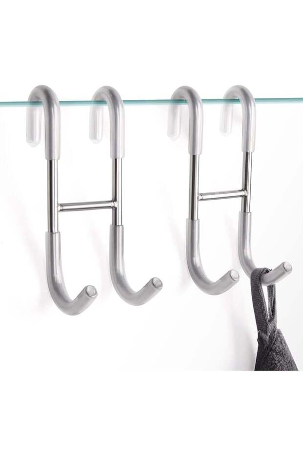 Shower Door Towel Hooks, Over Glass Door Brushed Nickel Hook for Bathrooms,Towel Rack Heavy Duty 30