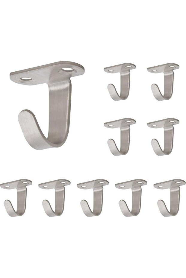 Stainless Steel Screw Mounted Ceiling Hooks, Under-Shelf Towel/Robe Clothes Hook Heavy Duty Coat Ho