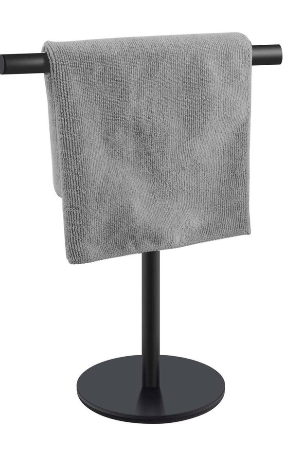 Stylish T-Shape Hand Towel Holder - Free Standing Rack for Bathroom & Kitchen, Durable Matte Black