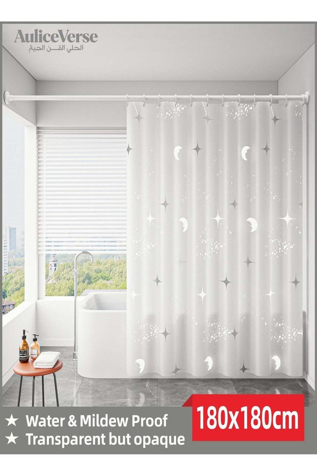 EVA Shower Curtain Waterproof Mildew Resistant Translucent Bathroom Curtain with Hooks, Frosted Pri