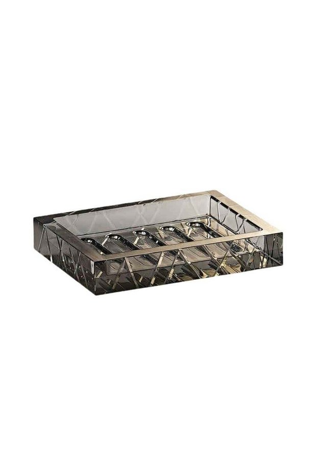 Soap Dish Holder Rectangle Thick and Solid Crystal Decorative Soap Saver Tray for Bar Soap, Shower