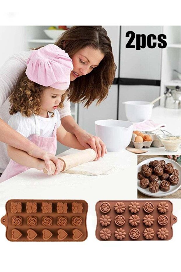2PCS 3D Silicone Mold Brown 21*10.5*1.5cm/4.13*8.26in