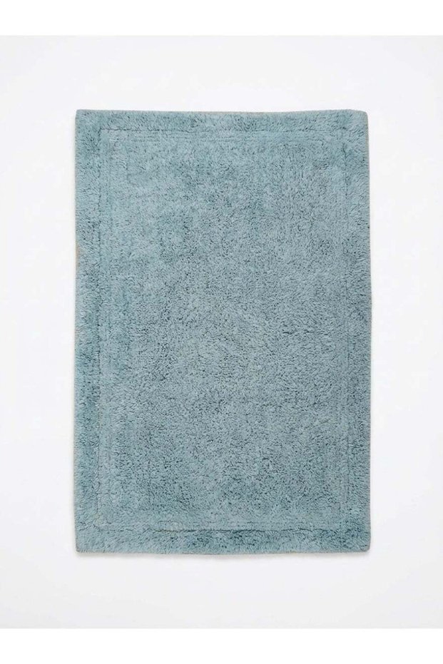 50 x 80 cm 100% Pure Cotton Recta Tufted Cotton Bathmat Sky Blue with Anti-Skid Backing, Highly Abs