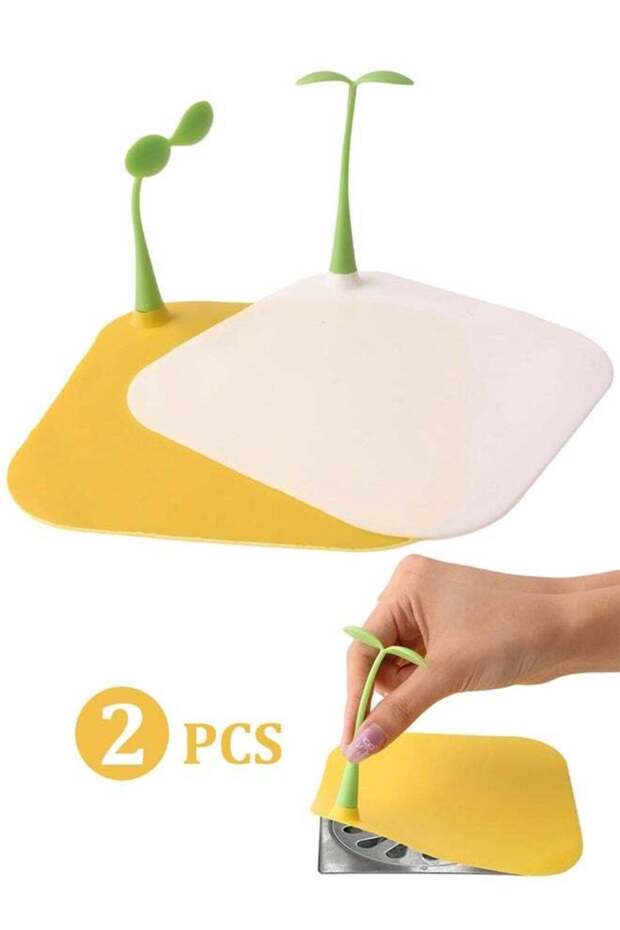 Square Silicone Bathtub Drain Stopper 2 Pack - 5.78 Inch Flat Drain Cover with 3.54 Inch Bean Sprou