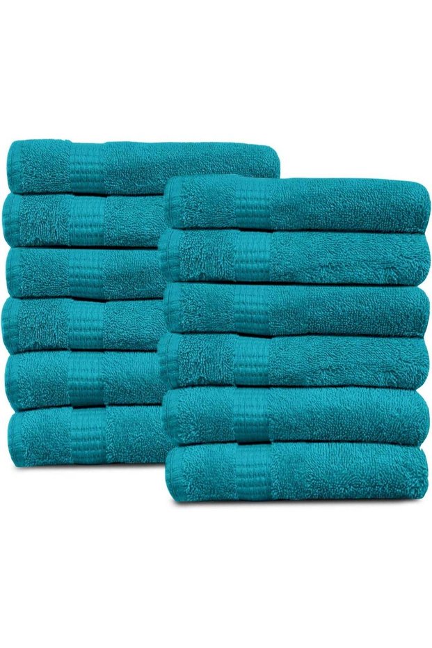 Lavish Touch 600 GSM 100% Cotton Ultra Soft Highly Absorbent Pack of 12 Face Towels