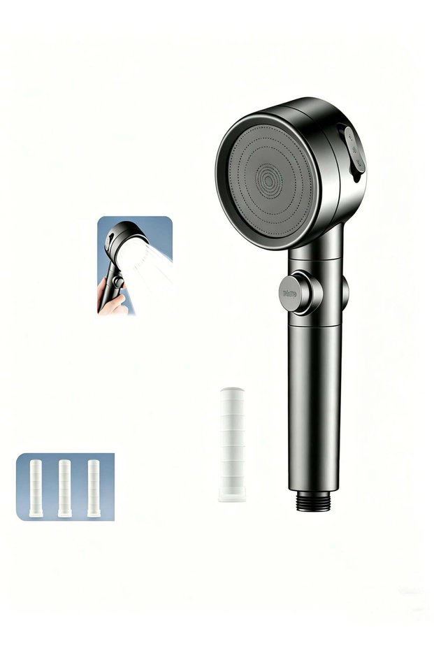High Pressure Filtered Shower Head - 4 Spray Modes Handheld Showerhead with 3.0 Dual-Turbo Boost Te