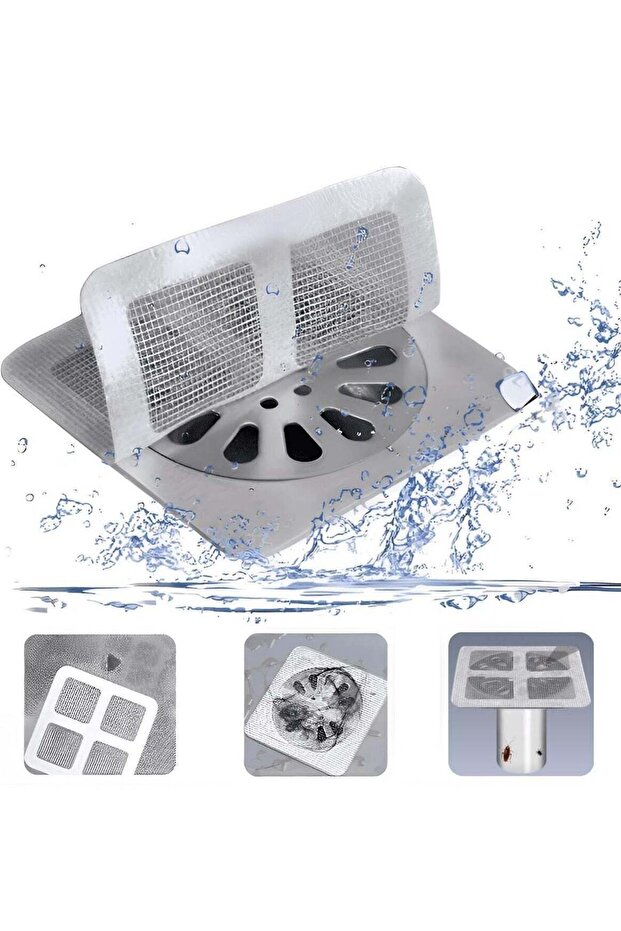 30 Pcs Disposable Shower Drain Hair Catcher Mesh Stickers, Bathroom Drain Trap Fine Mesh Kitchen Dr
