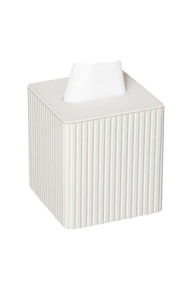 Blythornix Facial Tissue Holder for Bathroom, PU Leather Tissue Box Cover Square Bath Toilet Organi