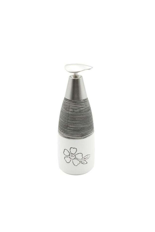 Beram Ceramic Bathroom and Kitchen Accessory Elegant Floral Embossed Design Toiletries with Soap Di